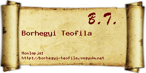 Borhegyi Teofila névjegykártya